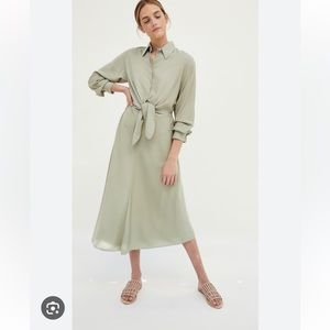 Vince tie front midi shirtdress